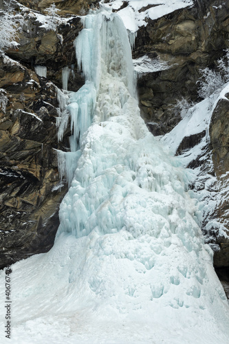 Frozen Waterfall in Saas-Balen