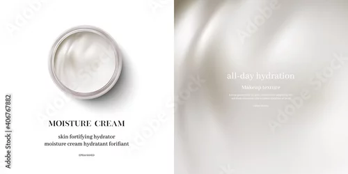 Obraz moisturizing cream or swirl cosmetic cream, top view vector.