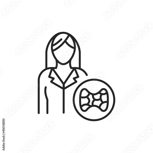 Endocrinologist color line icon. Subject matter expert.
