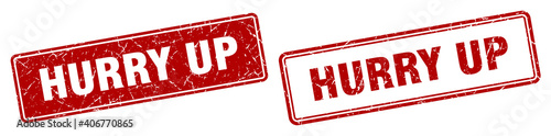 hurry up stamp set. hurry up square grunge sign