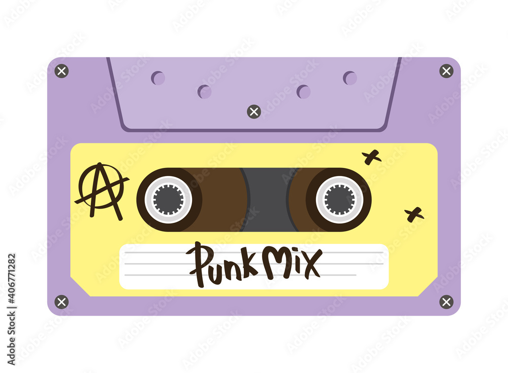 Obraz premium punk mix retro cassette vector design