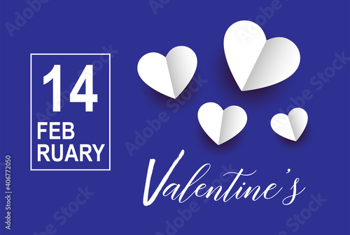 Valentines day vector with hearts background. 14 February