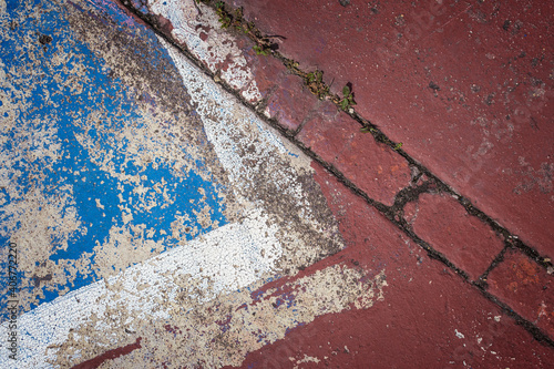 
textured floor red blue and white color texture background surface wrinkled and old