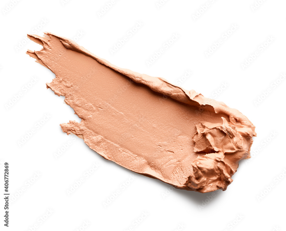 Makeup foundation smear isolated on white background Makeup foundation smear isolated on white background