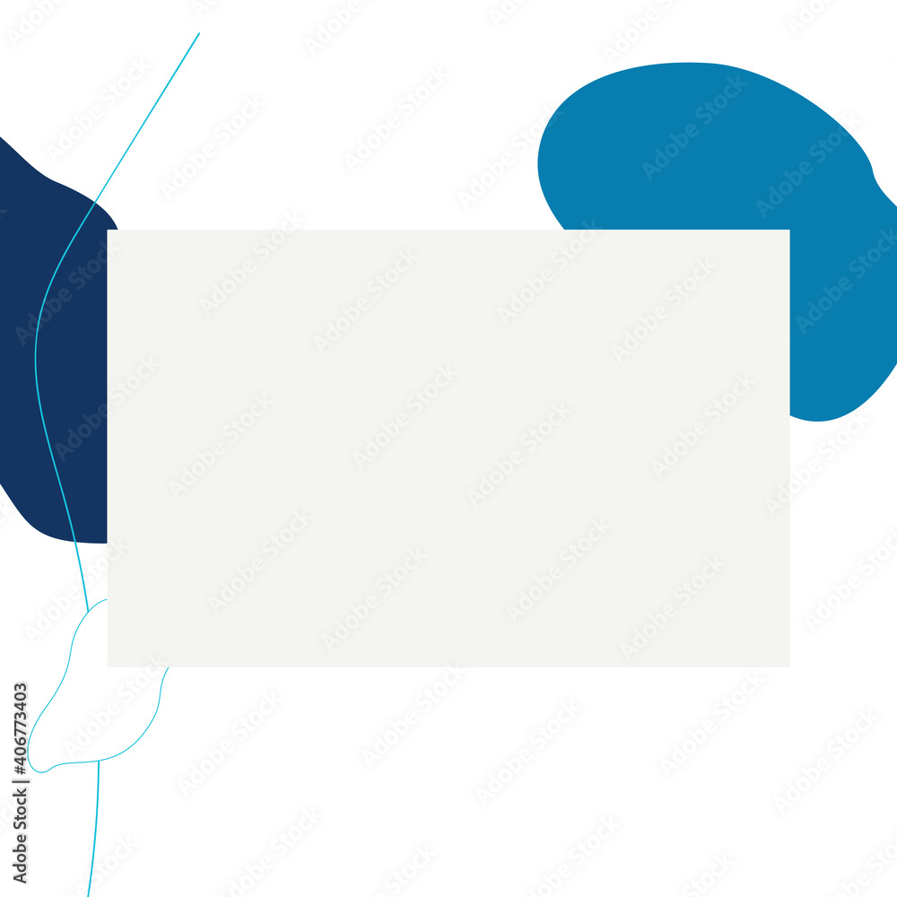 Beige space for text on an abstract background. Abstract blue, beige spots, lines on a white background. Vector. Quote text info design. Template for social networks stories and posts. Beige space for text on an abstract background. Abstract blue, beige spots, lines on a white background. Vector. Quote text info design. Template for social networks stories and posts.