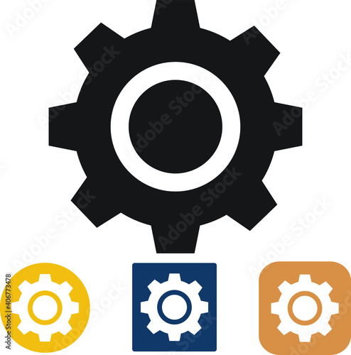 Settings icon with additional gear, vector illustration.