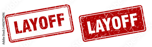 layoff stamp set. layoff square grunge sign