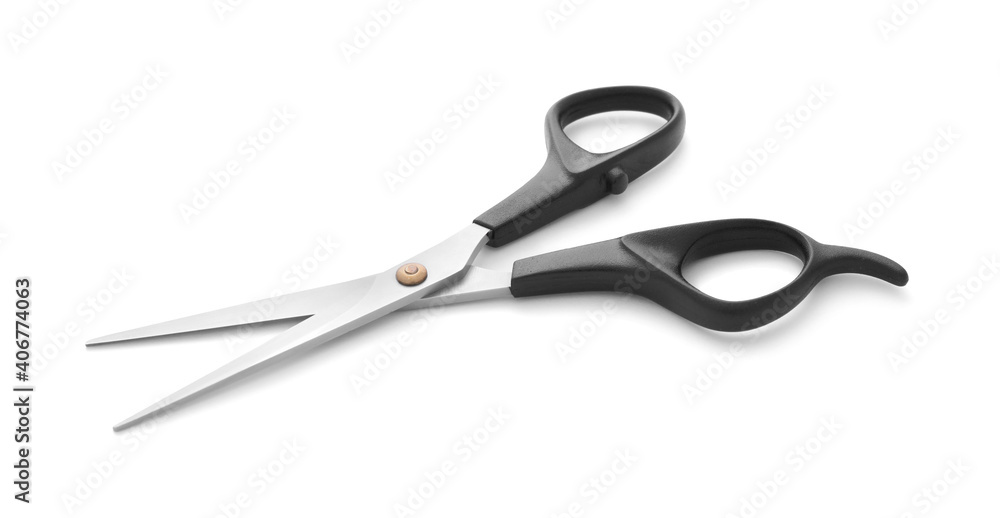 New scissors isolated on white. Professional hairdresser tool New scissors isolated on white. Professional hairdresser tool