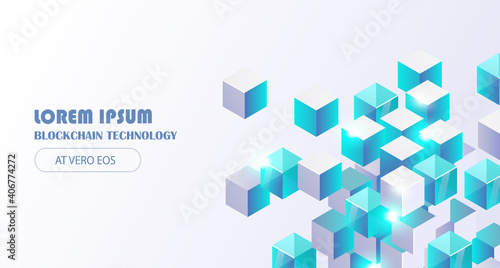 Blockchain technology vector background