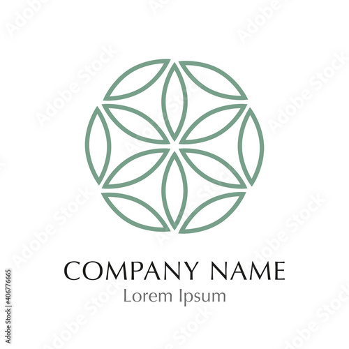 Abstrakte Blume des Lebens Logo grün