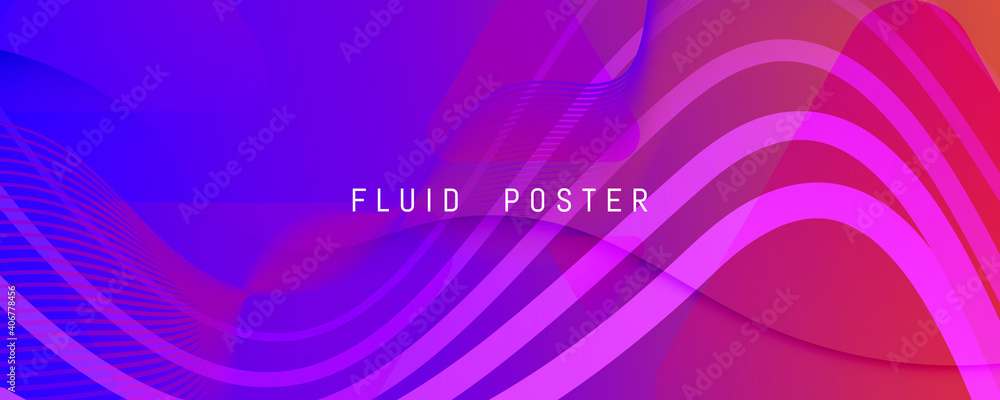 Colorful Wave Digital Background. Fluid Abstract Layout.