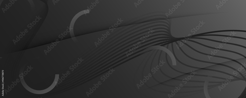 Fototapeta premium Black Digital Background. Fluid Abstract Layout.