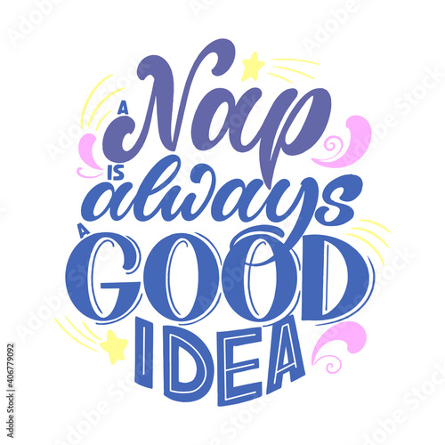 Funny sleep and good night quotes. Vector design elements for t-shirts  pillow  posters  cards  stickers and pajama