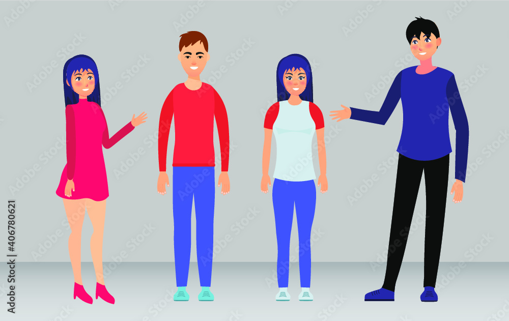 Group of people standing and smiling Group of people standing and smiling