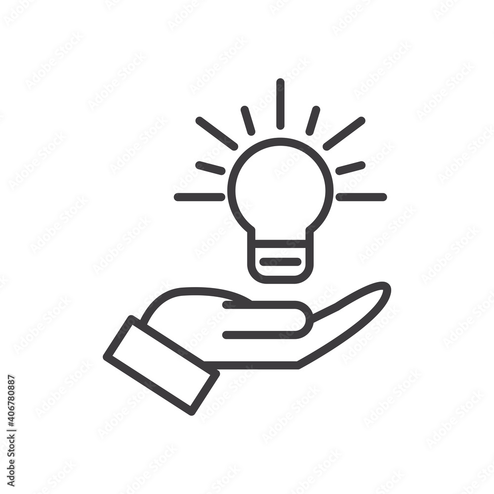 light bulb on hand vector design light bulb on hand vector design