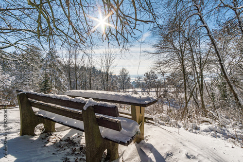 Snowshoe tour at the Gehrenberg near Lake Constance