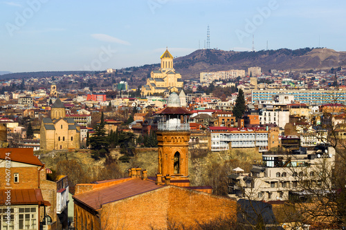 Old town view of Tbilisi, landmarks and architecture. Travel destination.