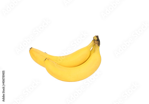 bunch yellow Bananas isolated on white background friut snack natural tropical dieting