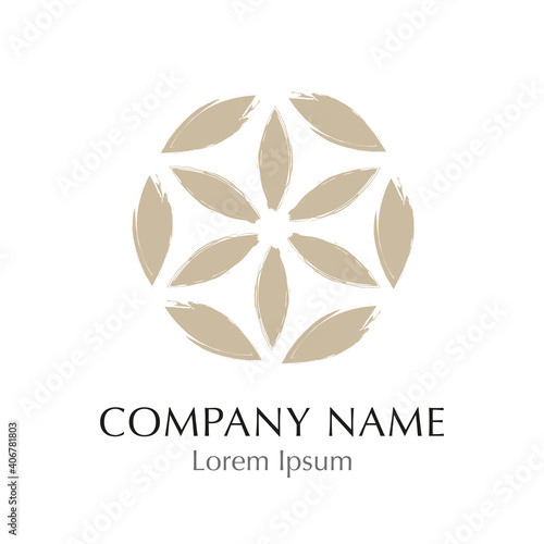 Abstrakte Blume des Lebens Logo erdig