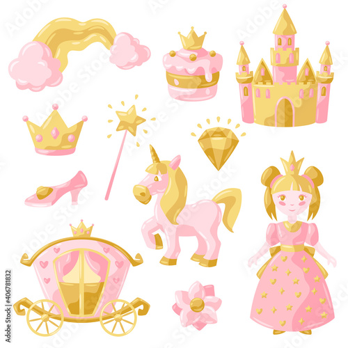 Princess party items set.