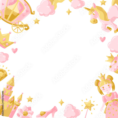 Princess party items frame.
