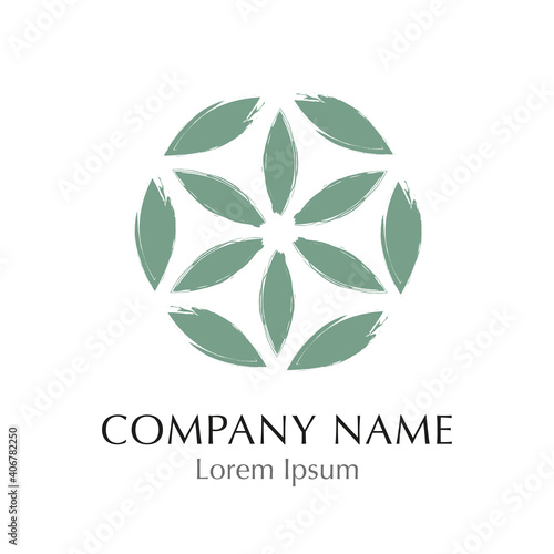 Abstrakte Blume des Lebens Logo grün