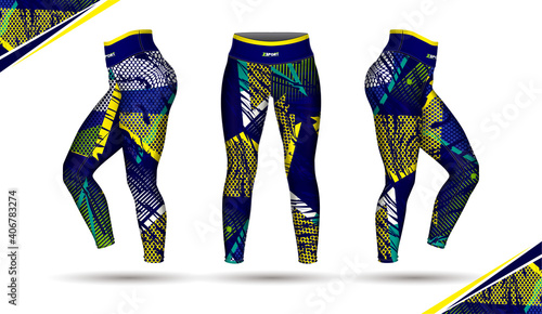 leggings pants training fashion illustration vector with mold