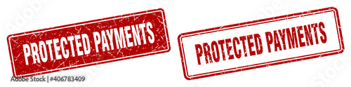 protected payments stamp set. protected payments square grunge sign