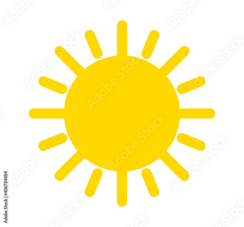 Yellow sun flat design icon.