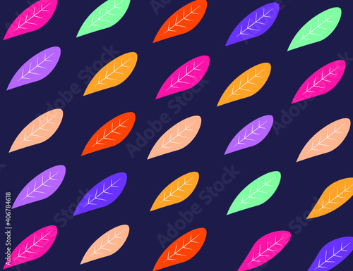 Abstract colorful leaves pattern stylish design