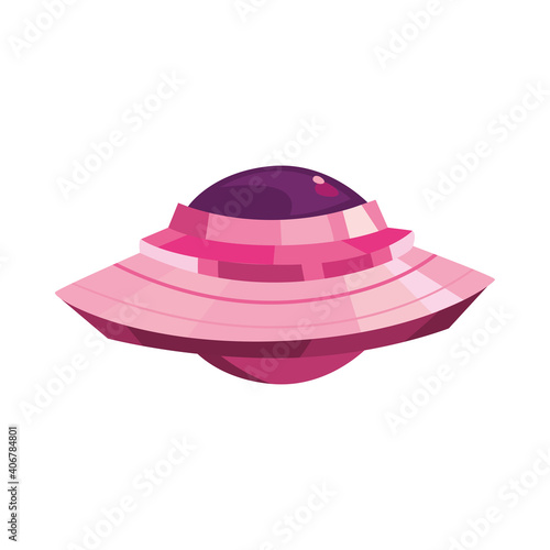 Space pink ufo icon vector design