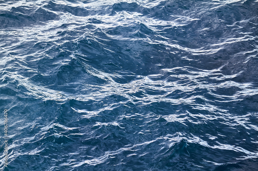 Windy blue sea - the power of nature