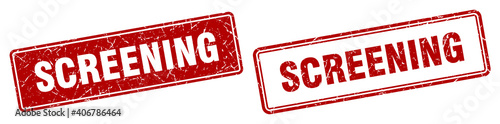 screening stamp set. screening square grunge sign