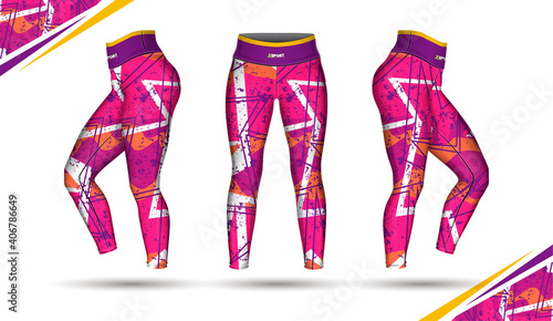 leggings pants training fashion illustration vector with mold