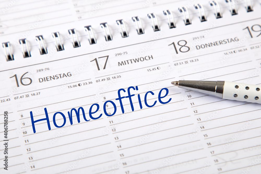 Termin im Kalender: Homeoffice Termin im Kalender: Homeoffice