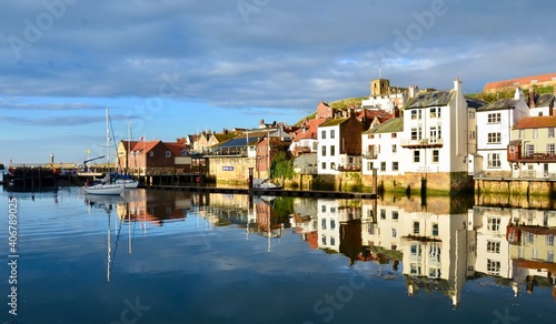 Houses reflected in the Harbor