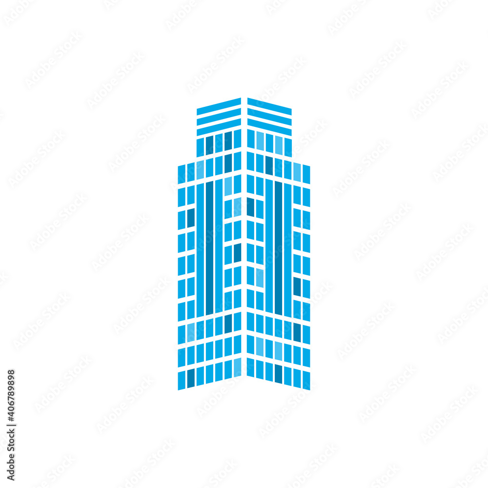 building with blue windows of city vector design building with blue windows of city vector design