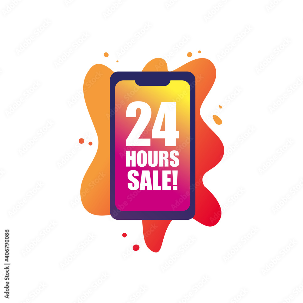 24 hours sale in smartphone vector design 24 hours sale in smartphone vector design