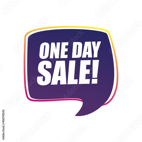 one day sale in bubble vector design