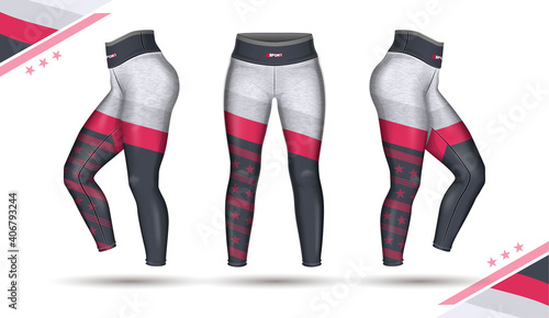 leggings pants training fashion illustration vector with mold