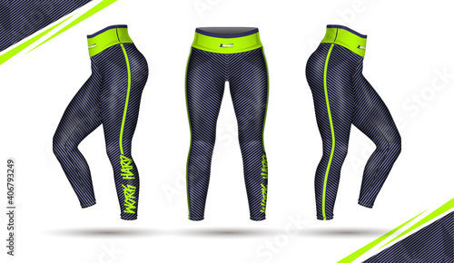 leggings pants training fashion illustration vector with mold