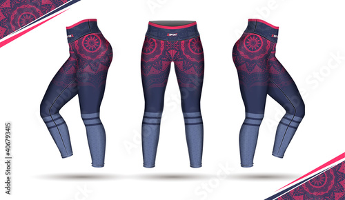 leggings pants training fashion illustration vector with mold