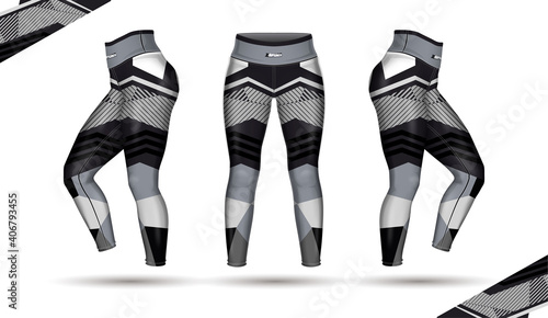 leggings pants training fashion illustration vector with mold