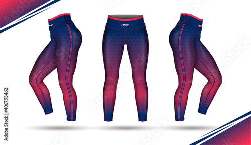 leggings pants training fashion illustration vector with mold