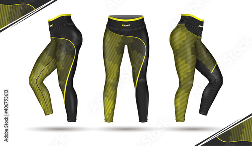 leggings pants training fashion illustration vector with mold