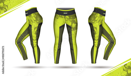 leggings pants training fashion illustration vector with mold