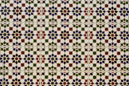 Typical andalusian / moorish tile pattern on a house wall; Spain, Europe