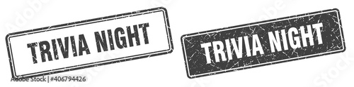 trivia night stamp set. trivia night square grunge sign