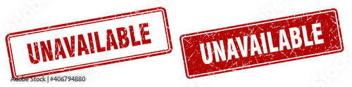 unavailable stamp set. unavailable square grunge sign
