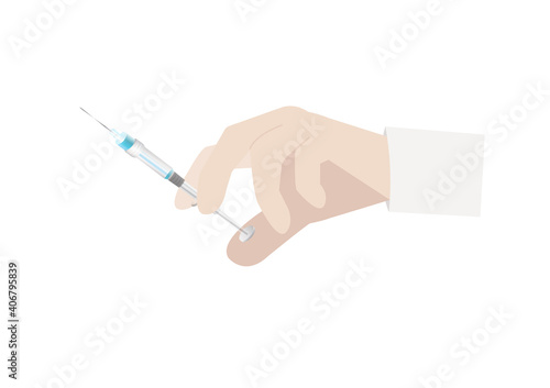 covid 19 corona virus vaccine syringe injection in medical worker hand isolated on white background ep01